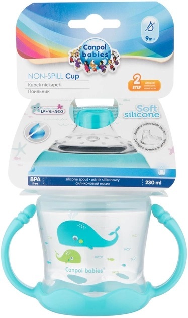 Кружка-непроливайка Canpol babies Sweet fun голубая, 57/300_blu, 180 мл