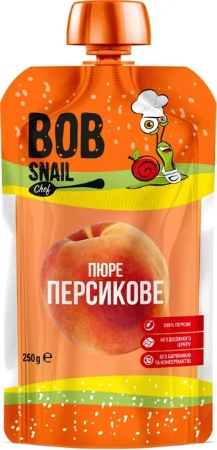 Пюре фруктове Bob Snail Chef персикове, 250 г