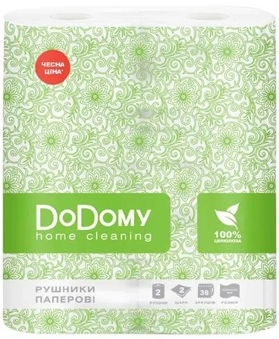 Рушники паперові DoDomy двошарові, 2 рулони