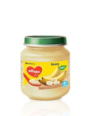 Пюре фруктовое Milupa Банан для детей с 4 месяцев, 125 г