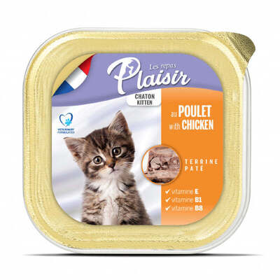 Корм влажный Plaisir Kitten Terrine с курицей и молоком для котят, 100 г