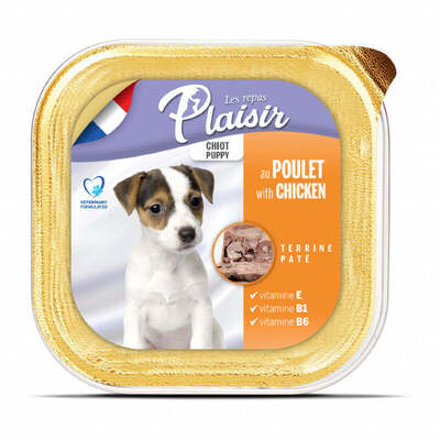 Корм влажный Plaisir Puppy Terrine с курицей для щенков, 100 г