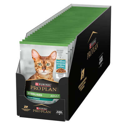 Корм влажный Purina Pro Plan Sterilised для взрослых стерилизованных кошек с океанической рыбой в желе, 26 штук по 85 г