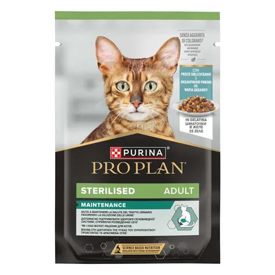 Корм вологий Purina Pro Plan Sterilised для дорослих стерилізованих кішок з океанічною рибою в желе, 85 г