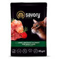 Корм влажный Savory для взрослых кошек ягненок со свеклой в соусе, 85 г