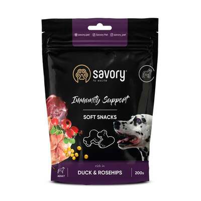Ласощі для собак Savory Immunity Support Soft Snacks для підтримки імунітету з качкою та шипшиною, 200 г