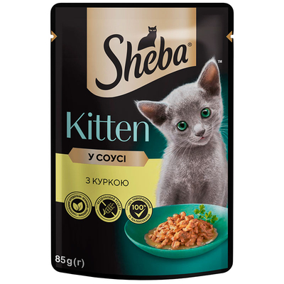 Корм влажный для котят Sheba Kitten курица в соусе, 85 г
