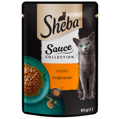 Корм влажный для кошек Sheba индейка в соусе, 85 г