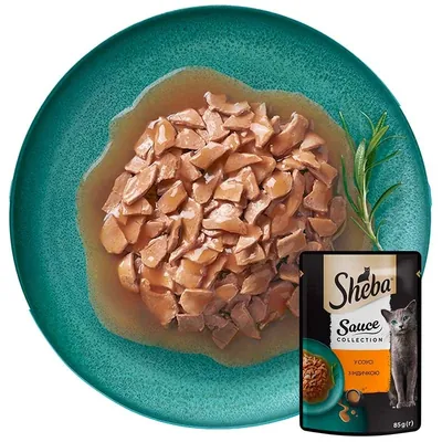 Корм вологий для кішок Sheba індичка в соусі, 85 г