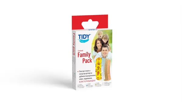 Набір пластирів медичних Tidy Family Pack Сімейний бактерицидних, 20 штук