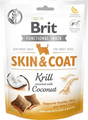 Ласощі для собак Brit Skin & Coat криль з кокосом, 150 г