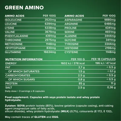 Амінокислотний комплекс IronMaxx Green Amino, 300 капсул