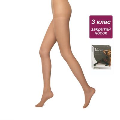 Колготки компрессионные Veinax Microtrans 883R-BG Микрофибра закрытый носок, класс компрессии 3, стандартные, цвет бежевый, размер 3
