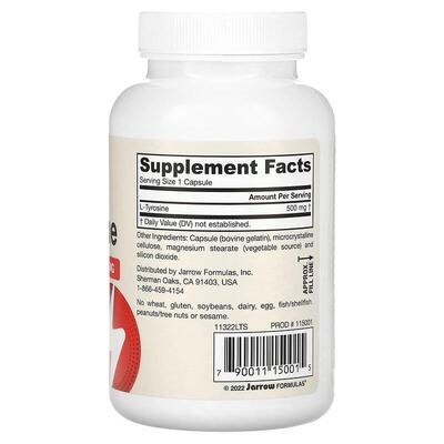 L-тирозин Jarrow Formulas L-Tyrosine 500 мг, 100 капсул