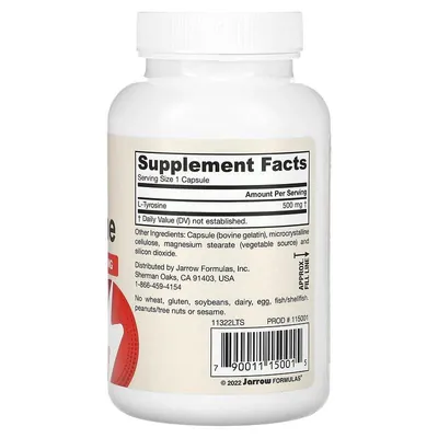 L- тирозин Jarrow Formulas L-Tyrosine 500 мг, 100 капсул