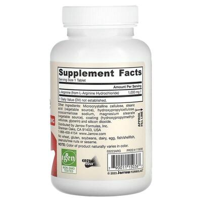 Аргінін Jarrow Formulas Arginine 1000 мг, 100 таблеток