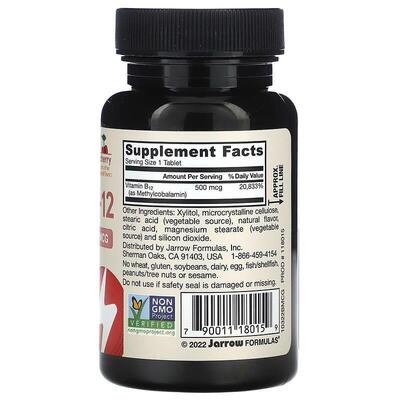 Витамин В12 Jarrow Formulas Methyl B-12 500 мкг, вкус лимона, 100 леденцов
