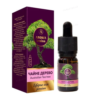 Олія ефірна Aroma kraina Premium Чайне дерево, з піпеткою, 10 мл
