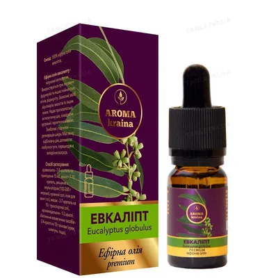 Олія ефірна Aroma kraina Premium Евкаліпт, з піпеткою, 10 мл