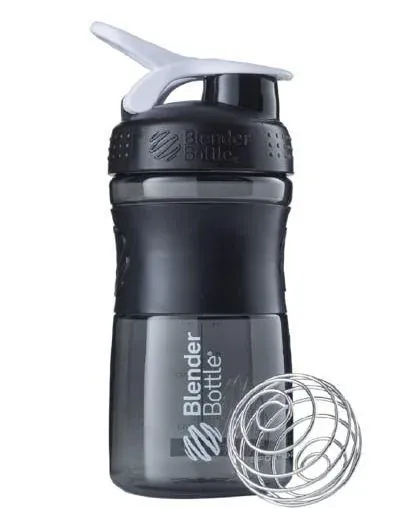 Шейкер-пляшка Blender Bottle SportMixer чорний/білий, 590 мл