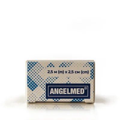 Пластир медичний Angelmed хірургічний, білий, на тканинній основі 2,5 м х 2,5 см, 1 штука