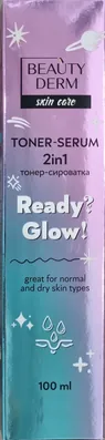 Тонер-сироватка для обличчя Beauty Derm Ready? Glow! 2 в 1 для нормальної або сухої шкіри, 100 мл