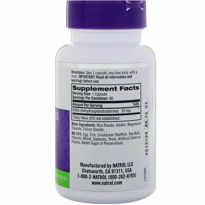 Дегидроэпиандростерон Natrol DHEA 25 мг капсулы №90