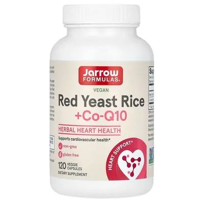 Червоний дріжджовий рис та Коензим Q10 Jarrow Formulas Red Yeast Rice + Co-Q10, 120 капсул