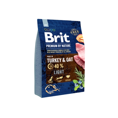 Корм сухой Brit Premium Light для собак с избыточным весом со вкусом индейки, 15 кг