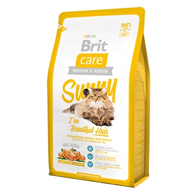 Корм сухой гипоаллергенный для длинношерстных кошек Brit Care Sunny I have Beautiful Hair, 2 кг