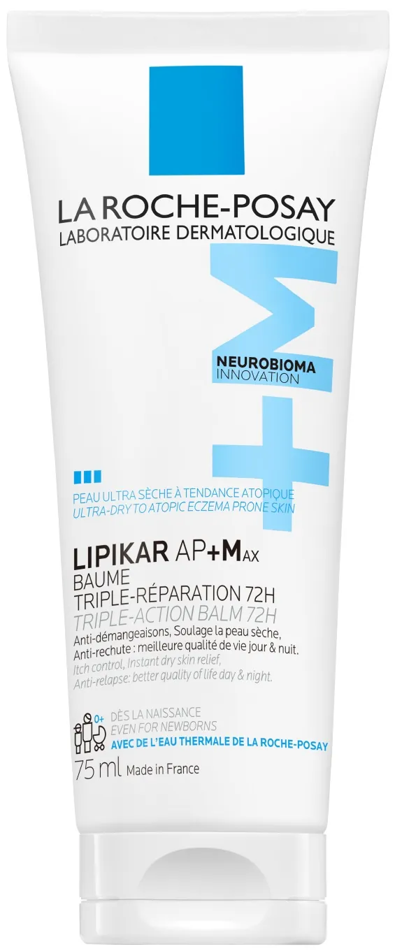 Бальзам для обличчя і тіла La Roche-Posay Lipikar AP+Max ліпідовідновлюючий для дуже сухої, схильної до атопії шкіри дітей і дорослих, 75 мл