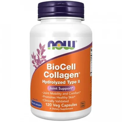 Колаген гідролізований NOW BioCell Collagen Hydrolyzed Type II капсули №120