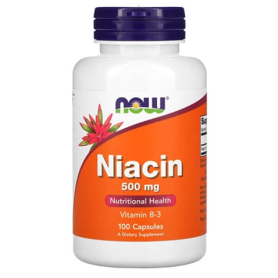 Ниацин (Витамин В3) NOW Niacin 500 мг капсулы №100