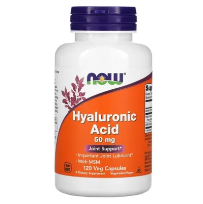 Гіалуронова кислота NOW Hyaluronic Acid 50 мг вег. капсули №120