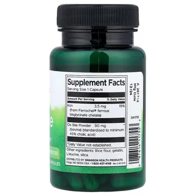 Бичача жовч Swanson Ox Bile 90 мг, 60 капсул