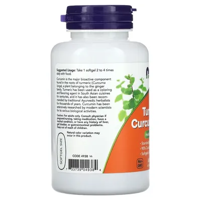 Куркумін NOW Turmeric Curcumin Gels, 60 гелевих капсул