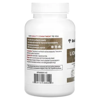 Їжовик гребінчастий Real Mushrooms Lion's Mane вег. капсули №120