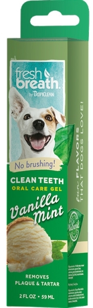 Гель для ухода за полостью рта TropiClean Fresh Breath для собак Ванильная мята, 59 мл