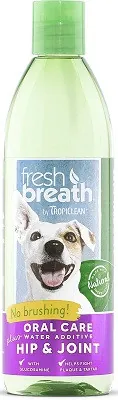 Добавка у воду для собак і котів  TropiClean 001541 Fresh Breath з глюкозаміном, 473 мл