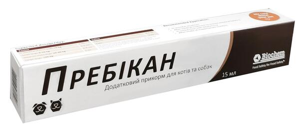 Пребікан паста для покращення травлення та мікробіот кишківника для котів та собак, 15 мл