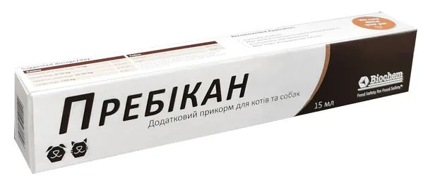 Пребікан паста для покращення травлення та мікробіот кишківника для котів та собак, 15 мл