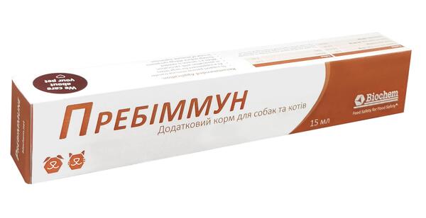 Пребиммун паста для укрепления иммунитета у кошек и собак, 15 мл