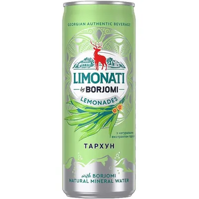 Лимонад Borjomi Limonati газований тархун, банка, 0,33 л