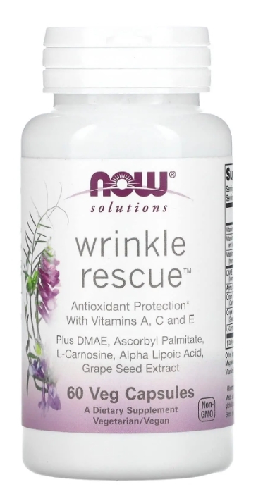 Антиоксиданти (проти зморшок) NOW Wrinkle Rescue Solutions, 60 вегетаріанських капсул