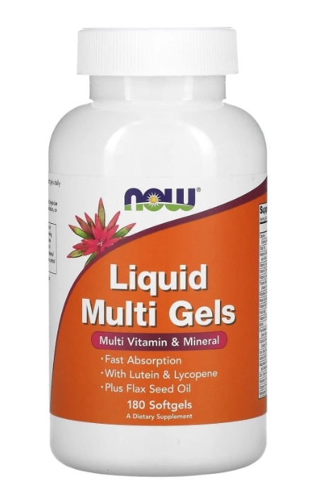 Мультивитамины NOW Liquid Multi Gels, 180 гелевых капсул