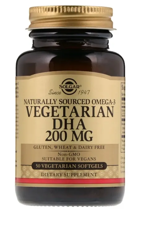 Омега-3 вегетаріанський ДГК Solgar Omega-3 Vegetarian DHA 200 мг вег. капсули №50