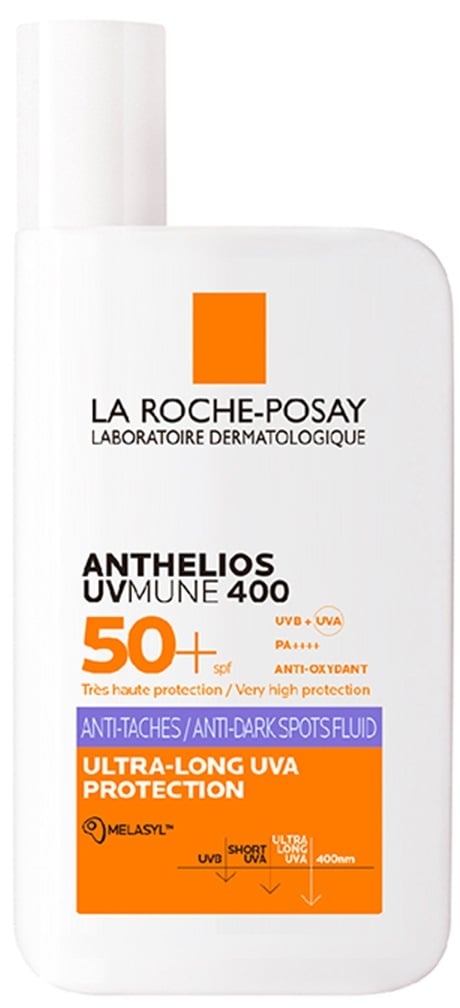 Флюид солнцезащитный La Roche-Posay Anthelios UVmune 400 SPF 50+ легкий корректирующий против гиперпигментации кожи, 50 мл