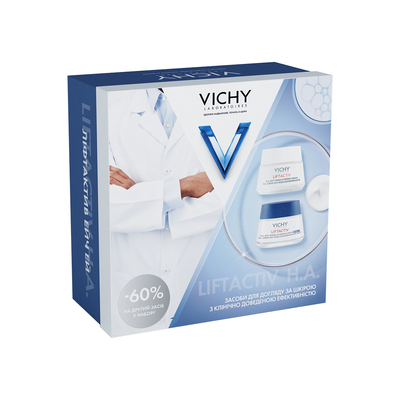 Набор для лица Vichy 2025 Liftactiv H.A. (дневной крем 50 мл + ночной крем 50 мл) -60% на второе средство в наборе