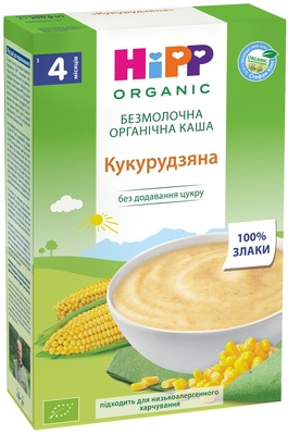 Каша безмолочная HiPP органическая Кукурузная, с 4 месяцев, 200 г