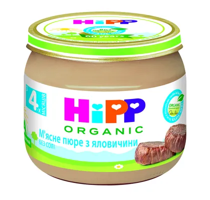 Пюре м'ясне HiPP Organic з яловичини, 80 г